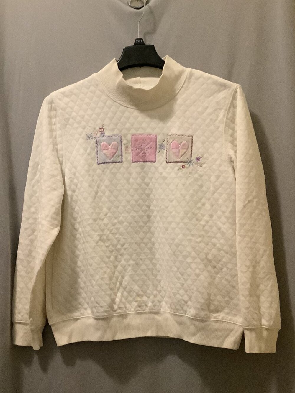 VTG Alfred Dunner Quilted Mock Neck Patchwork Sweatshirt